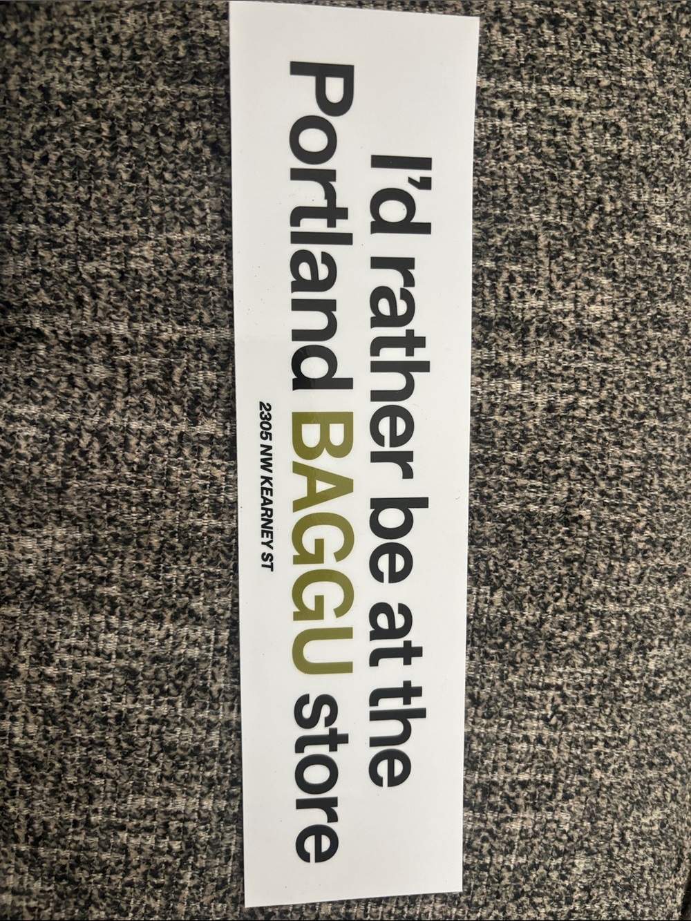 EXCLUSIVE BAGGU Portland bumper sticker